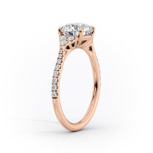 The Pave Scarlett Set With A 3 Carat Round Lab Diamond