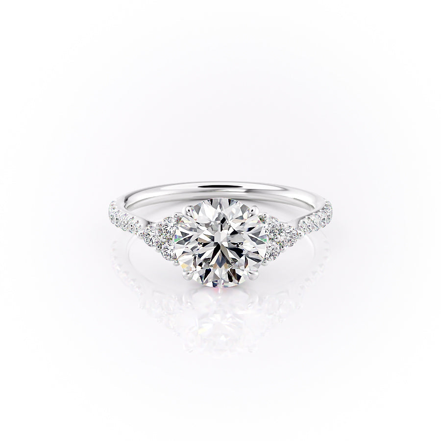 The Pave Scarlett Set With A 3 Carat Round Moissanite