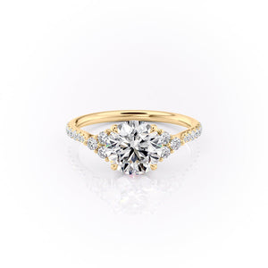The Pave Scarlett Set With A 4.5 Carat Round Moissanite