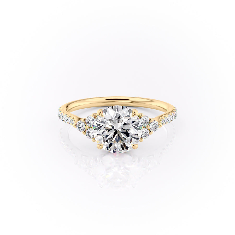 The Pave Scarlett Set With A 3 Carat Round Moissanite