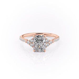 The Pave Scarlett Set With A 3 Carat Radiant Lab Diamond
