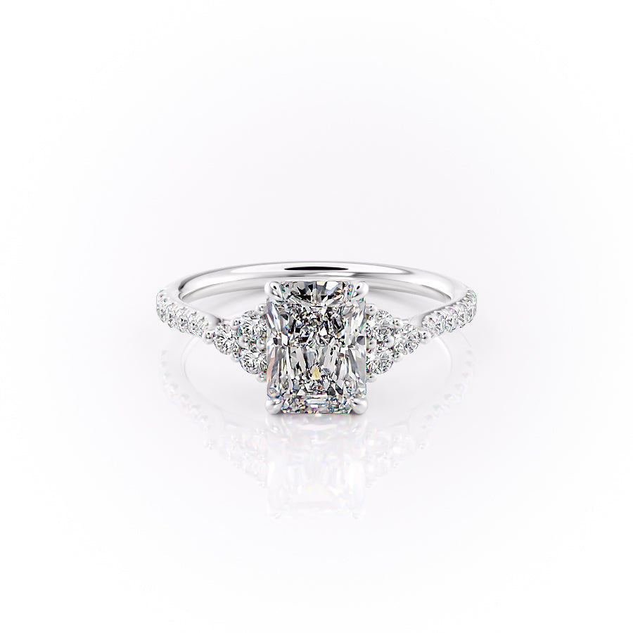 The Pave Scarlett Set With A 2.5 Carat Radiant Lab Diamond