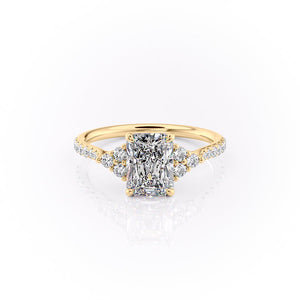 The Pave Scarlett Set With A 3.5 Carat Radiant Moissanite