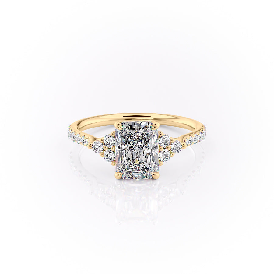 The Pave Scarlett Set With A 1.5 Carat Radiant Lab Diamond