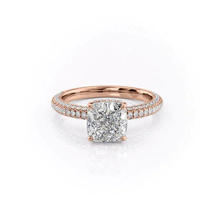The Celine Set With A 1.5 Carat Cushion Moissanite
