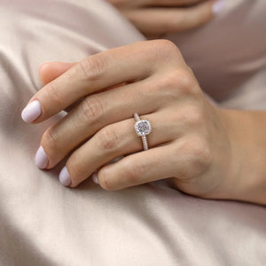 The Celine Set With A 2 Carat Cushion Lab Diamond