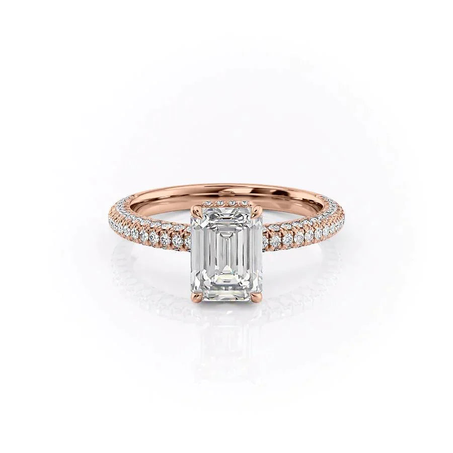 The Celine Set With A 1.5 Carat Emerald Moissanite