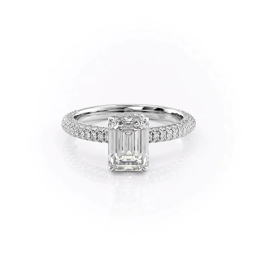 The Celine Set With A 3 Carat Emerald Moissanite
