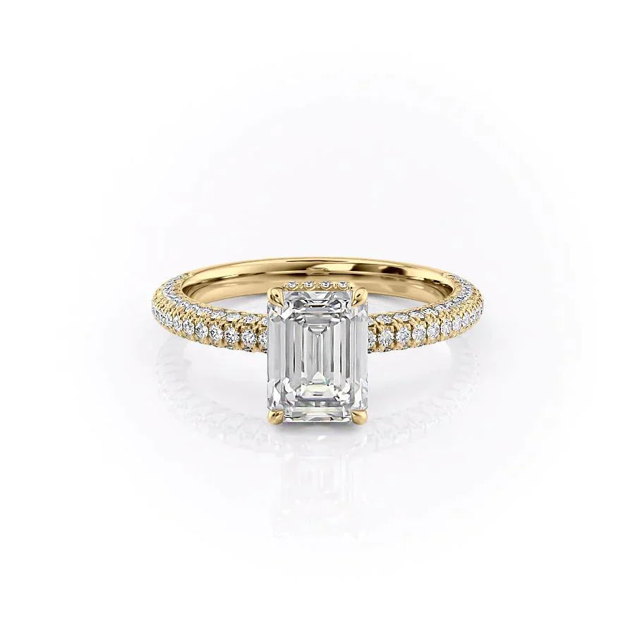 The Celine Set With A 3.5 Carat Emerald Moissanite