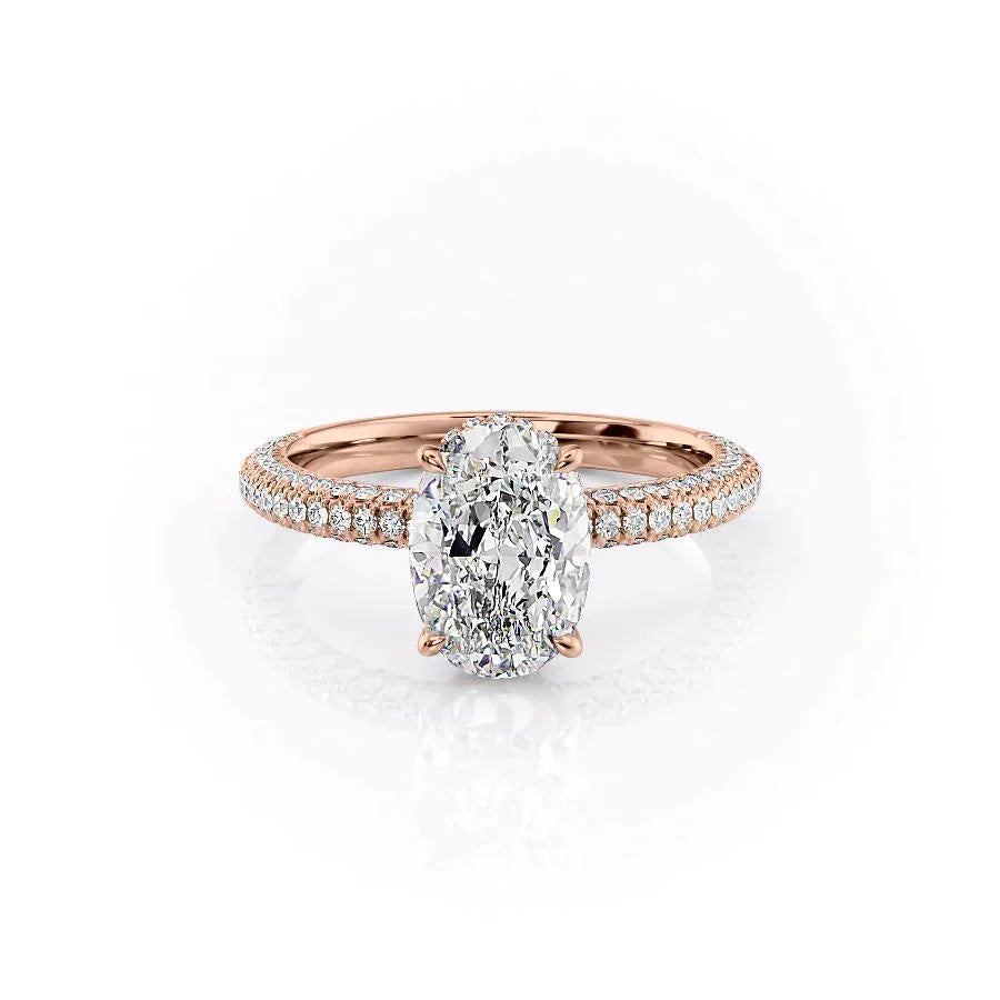 The Celine Set With A 4.5 Carat Oval Moissanite