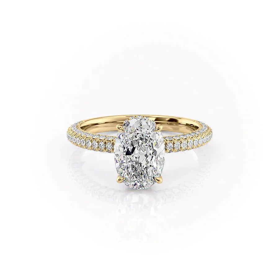 The Celine Set With A 4.5 Carat Oval Moissanite