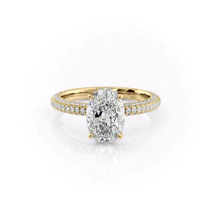The Celine Set With A 4.5 Carat Oval Moissanite