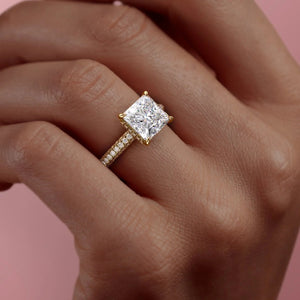 The Celine Set With A 3 Carat Princess Lab Diamond