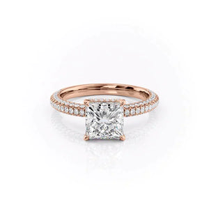 The Celine Set With A 2 Carat Princess Moissanite
