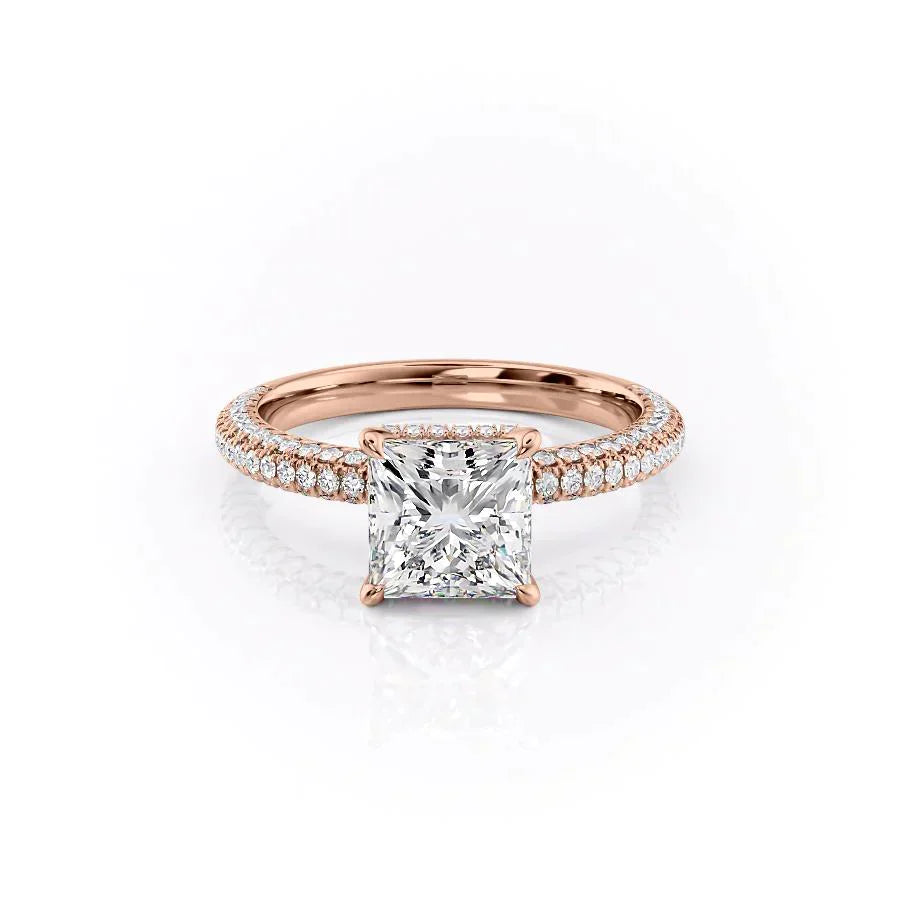 The Celine Set With A 3 Carat Princess Lab Diamond