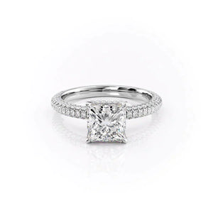 The Celine Set With A 3 Carat Princess Moissanite