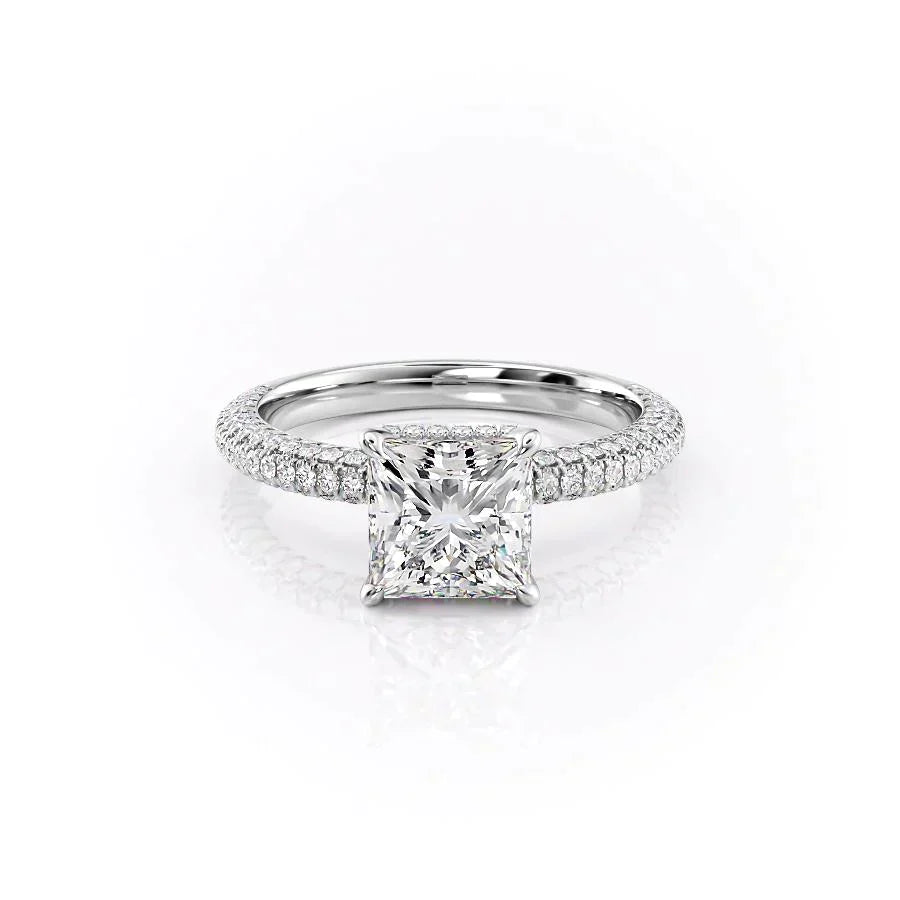 The Celine Set With A 1.5 Carat Princess Lab Diamond