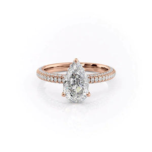 The Celine Set With A 3 Carat Pear Moissanite