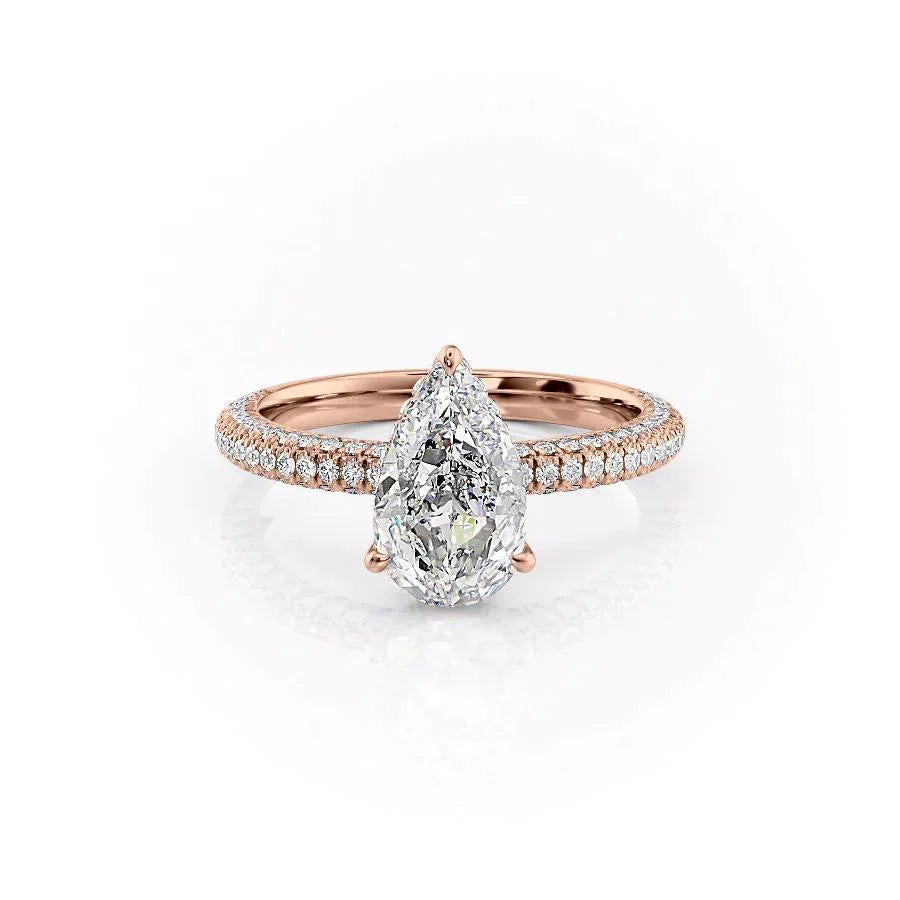 The Celine Set With A 3 Carat Pear Lab Diamond