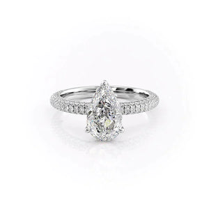 The Celine Set With A 3.5 Carat Pear Moissanite