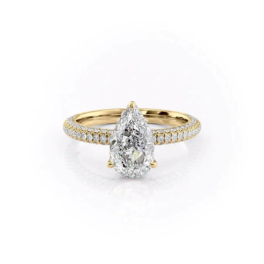 The Celine Set With A 5 Carat Pear Moissanite
