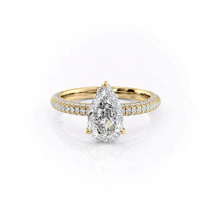 The Celine Set With A 2.5 Carat Pear Lab Diamond