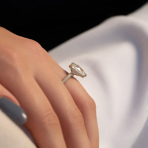 The Celine Set With A 3 Carat Pear Lab Diamond