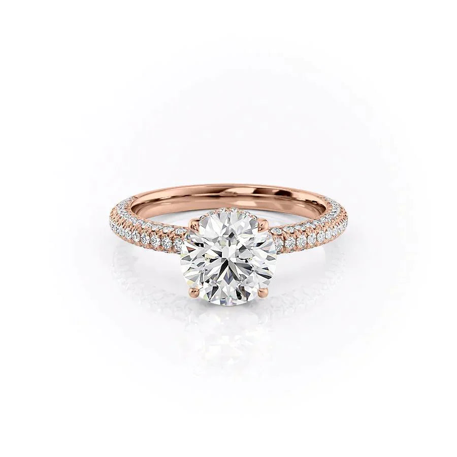 The Celine Set With A 5 Carat Round Moissanite