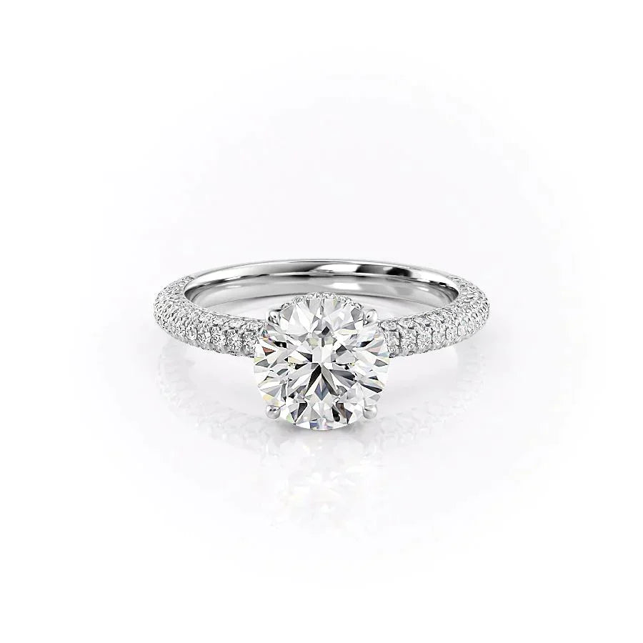 The Celine Set With A 2.5 Carat Round Lab Diamond