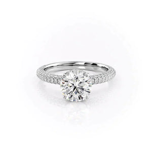 The Celine Set With A 2.5 Carat Round Lab Diamond