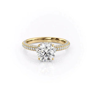 The Celine Set With A 3 Carat Round Lab Diamond