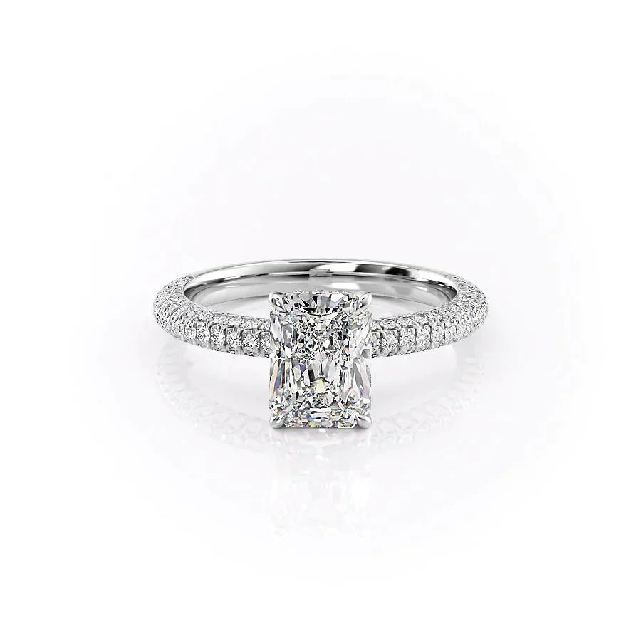 The Celine Set With A 2.5 Carat Radiant Lab Diamond