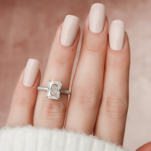 The Celine Set With A 2.5 Carat Radiant Lab Diamond