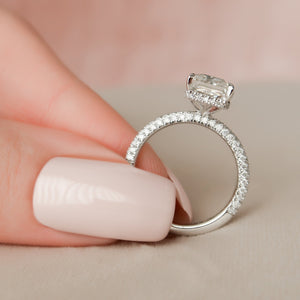 The Celine Set With A 2.5 Carat Radiant Lab Diamond