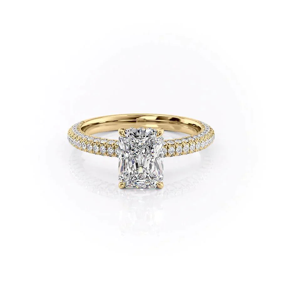 The Celine Set With A 4.5 Carat Radiant Moissanite