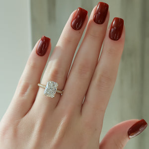 The Celine Set With A 2.5 Carat Radiant Lab Diamond