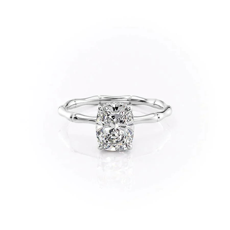 The Eve Set With A 2 Carat Elongated Cushion Lab Diamond
