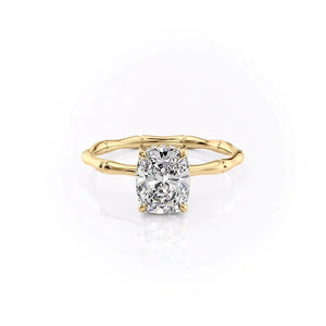 The Eve Set With A 1.5 Carat Elongated Cushion Lab Diamond