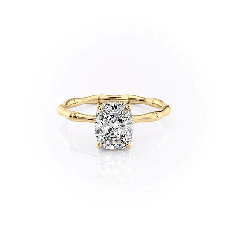 The Eve Set With A 2.5 Carat Elongated Cushion Lab Diamond