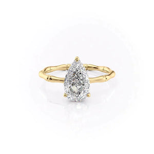 The Eve Set With A 3 Carat Pear Lab Diamond