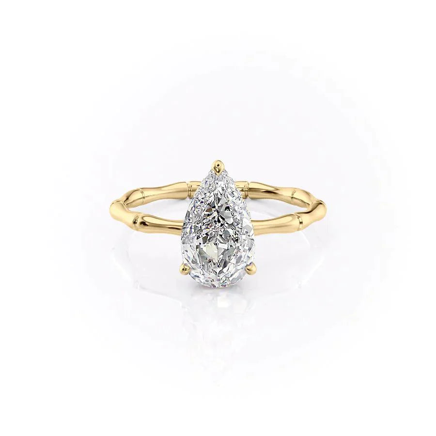 The Eve Set With A 1 Carat Pear Lab Diamond