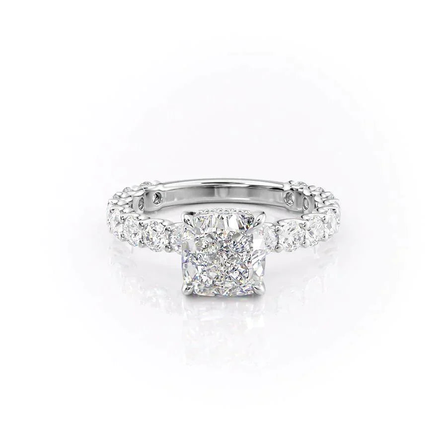 The Adelle Set With A 2 Carat Cushion Lab Diamond
