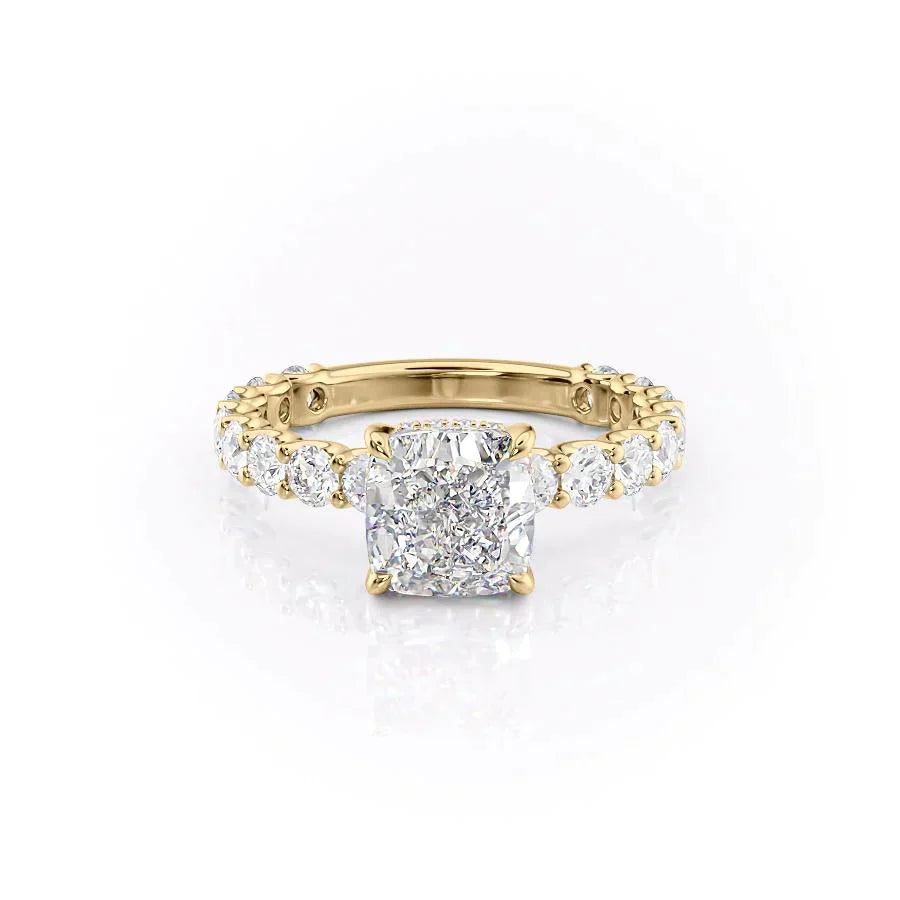 The Adelle Set With A 3 Carat Cushion Moissanite