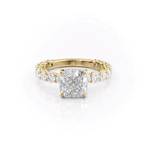The Adelle Set With A 3 Carat Cushion Moissanite