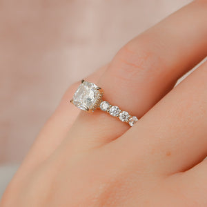 The Adelle Set With A 1 Carat Cushion Lab Diamond