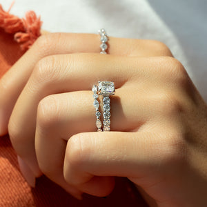 The Adelle Set With A 3 Carat Elongated Cushion Lab Diamond