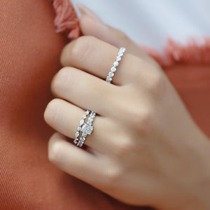 The Adelle Set With A Elongated Cushion Lab Diamond