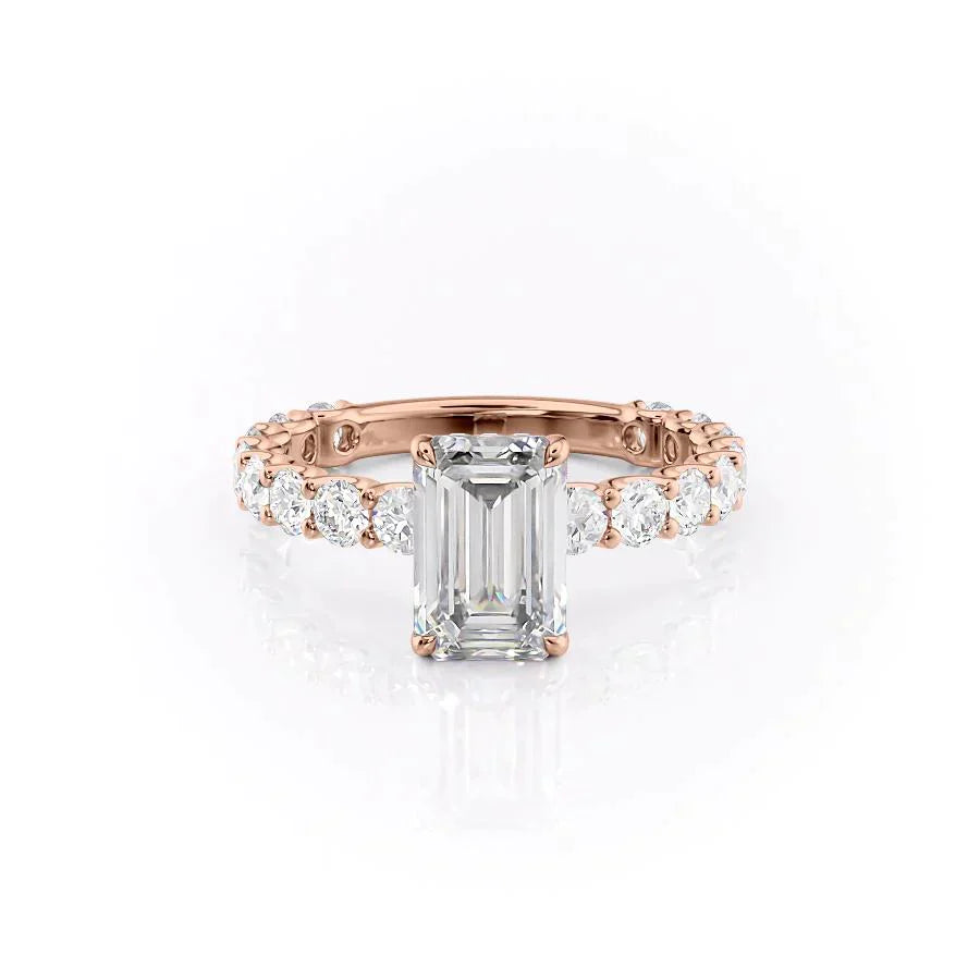 The Adelle Set With A 2 Carat Emerald Lab Diamond