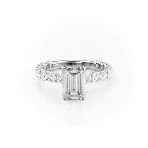The Adelle Set With A 2 Carat Emerald Lab Diamond