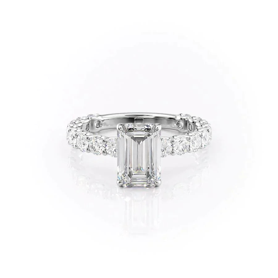 The Adelle Set With A 1 Carat Emerald Lab Diamond